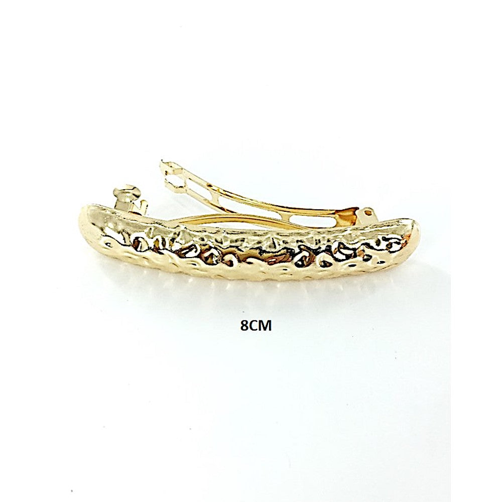 Molten Metal Textured Barrette Hair Clip
