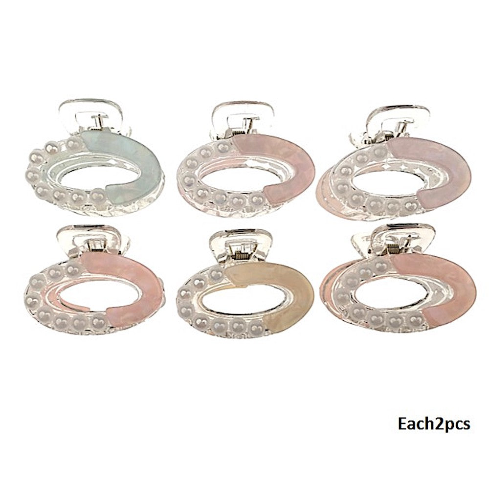 Small Resin Pearl Oval Claw Clip