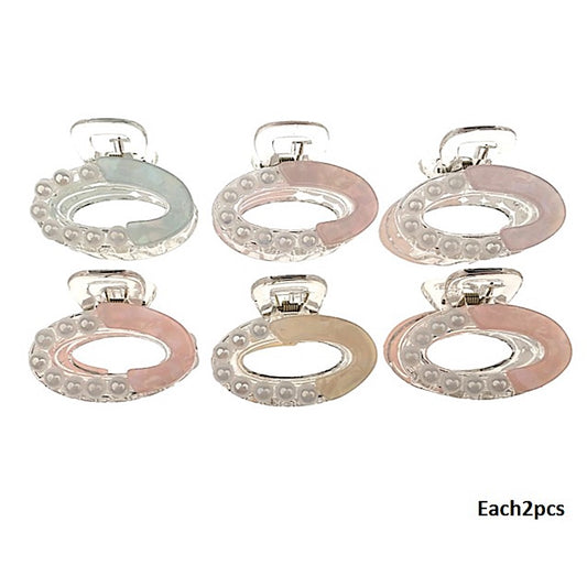 Small Resin Pearl Oval Claw Clip