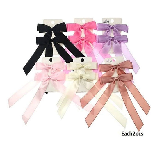 GYH13351 - Satin Hair Bow Clips