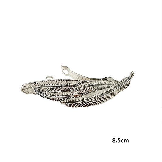 Metal Feather Trio Barrette Hair Clip