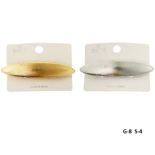 Brushed Metal Barrette Clip