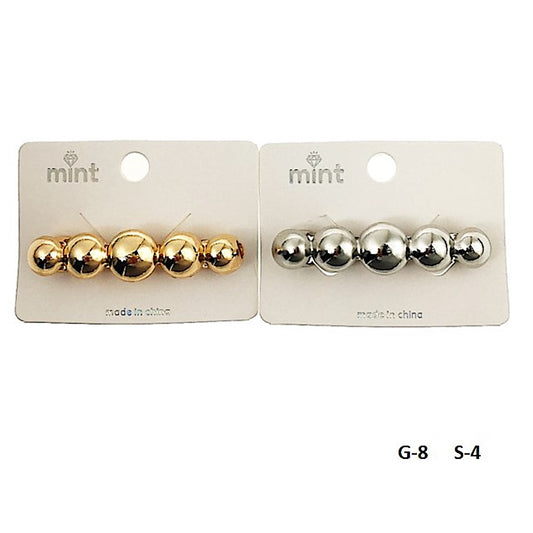 Metal Bubble Row Barrette Clip