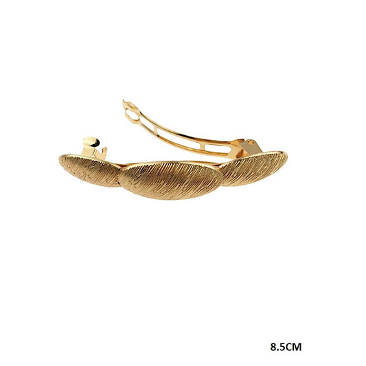 Brushed Geometric Metal Barrette Clip