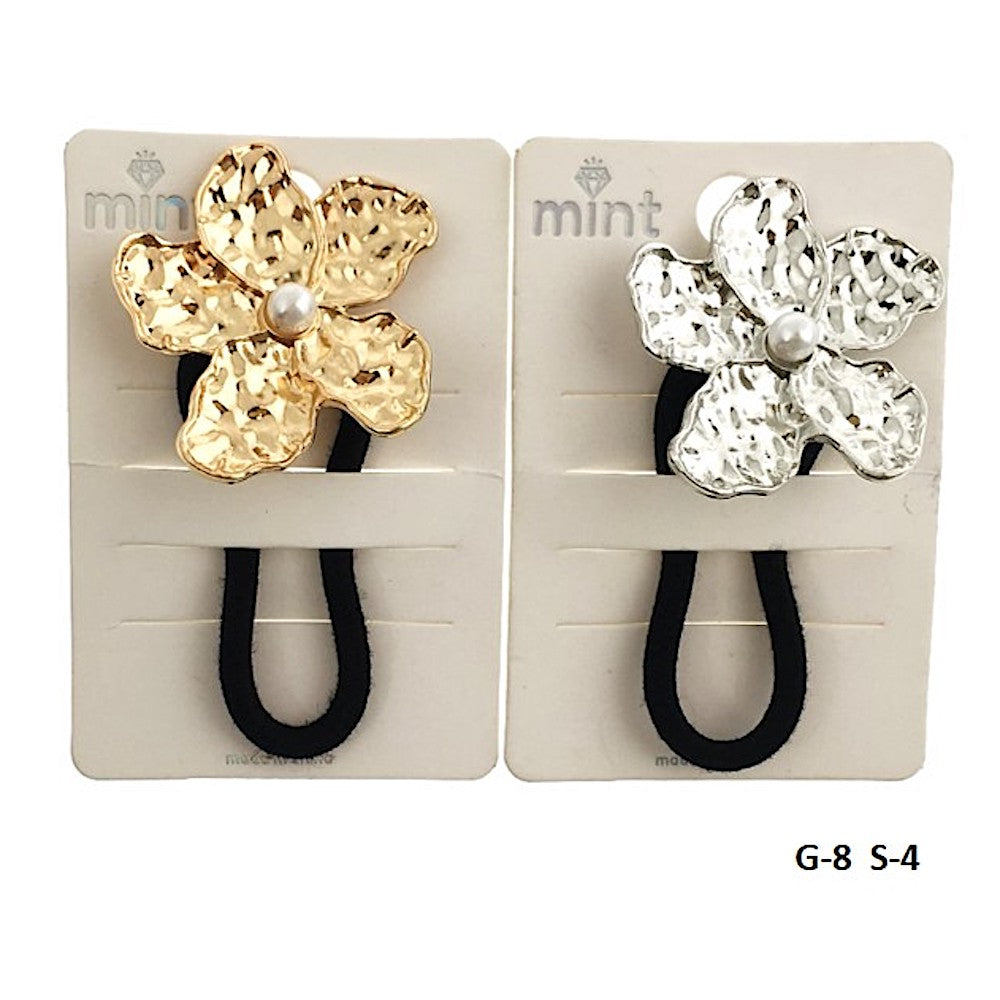 Molten Metal Flower Hair Tie