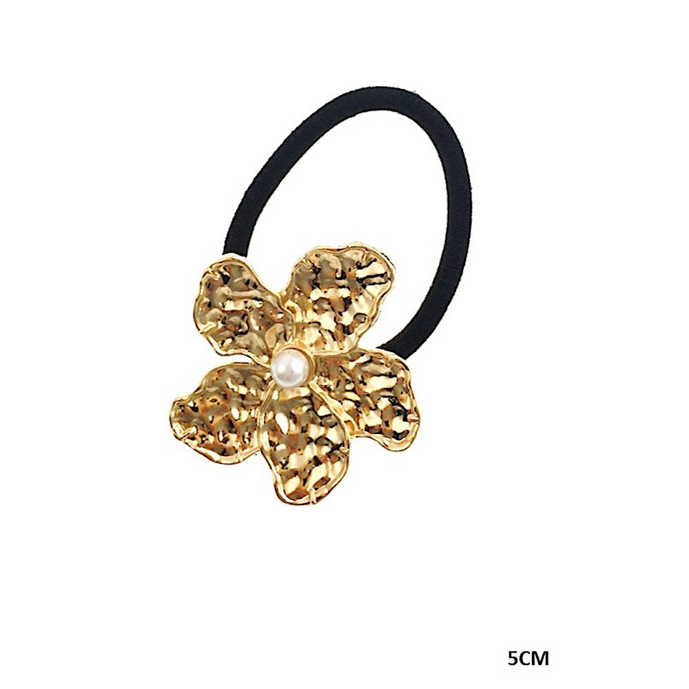 Molten Metal Flower Hair Tie