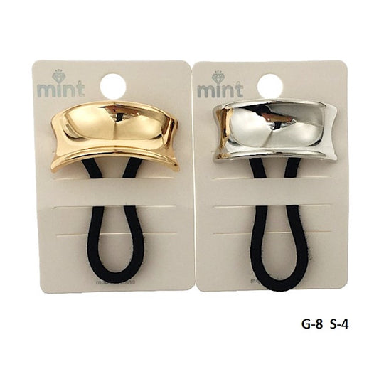 Polished Metal Curve Hair Tie