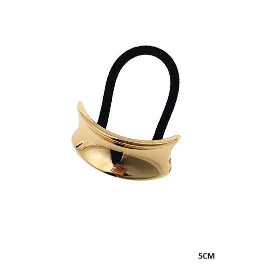 Polished Metal Curve Hair Tie