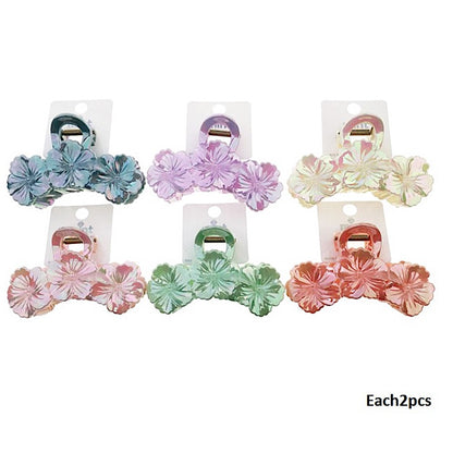 Iridescent Flower Claw Clip