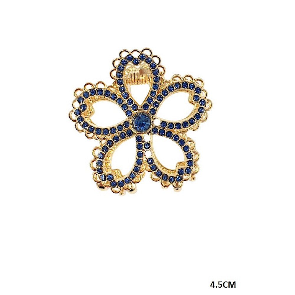 Rhinestone Flower Claw Clip