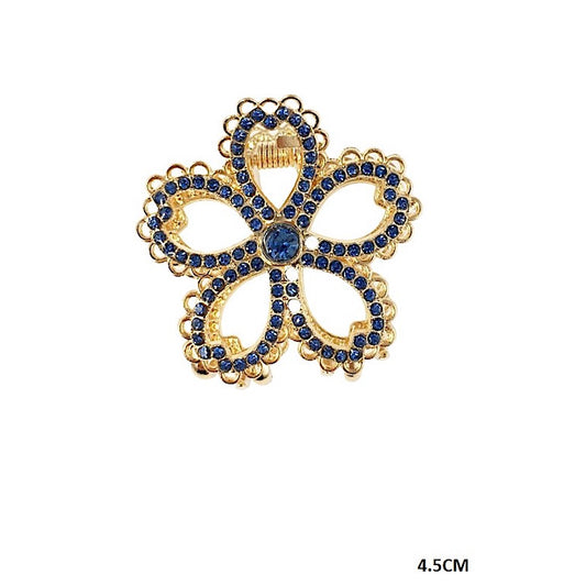 Rhinestone Flower Claw Clip