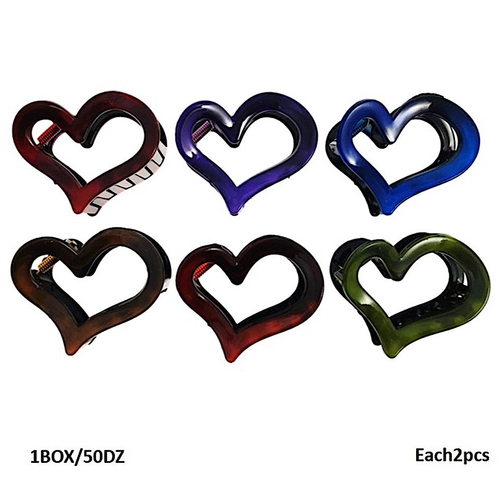 Marble Heart Cutout Claw Clip