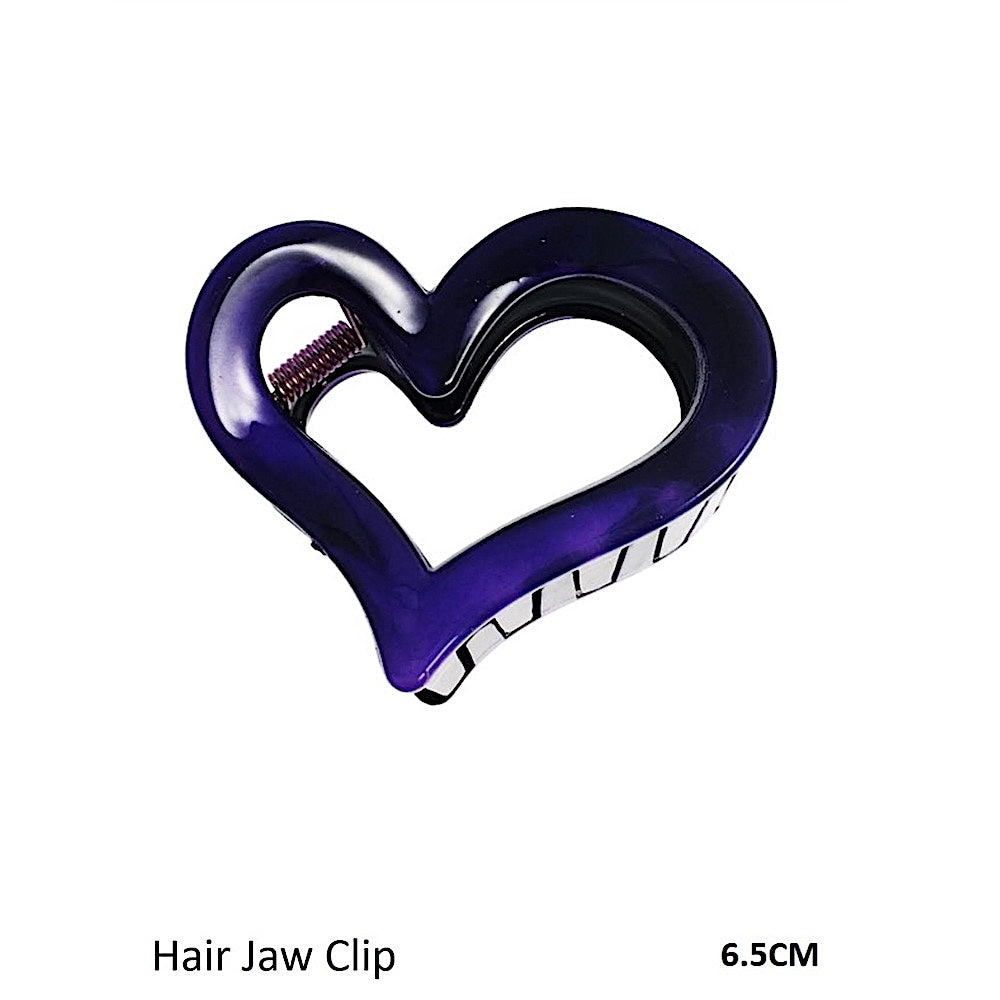 Marble Heart Cutout Claw Clip