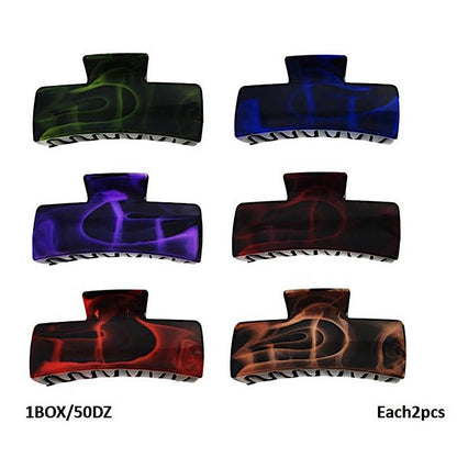 Marble Rectangle Claw Clip