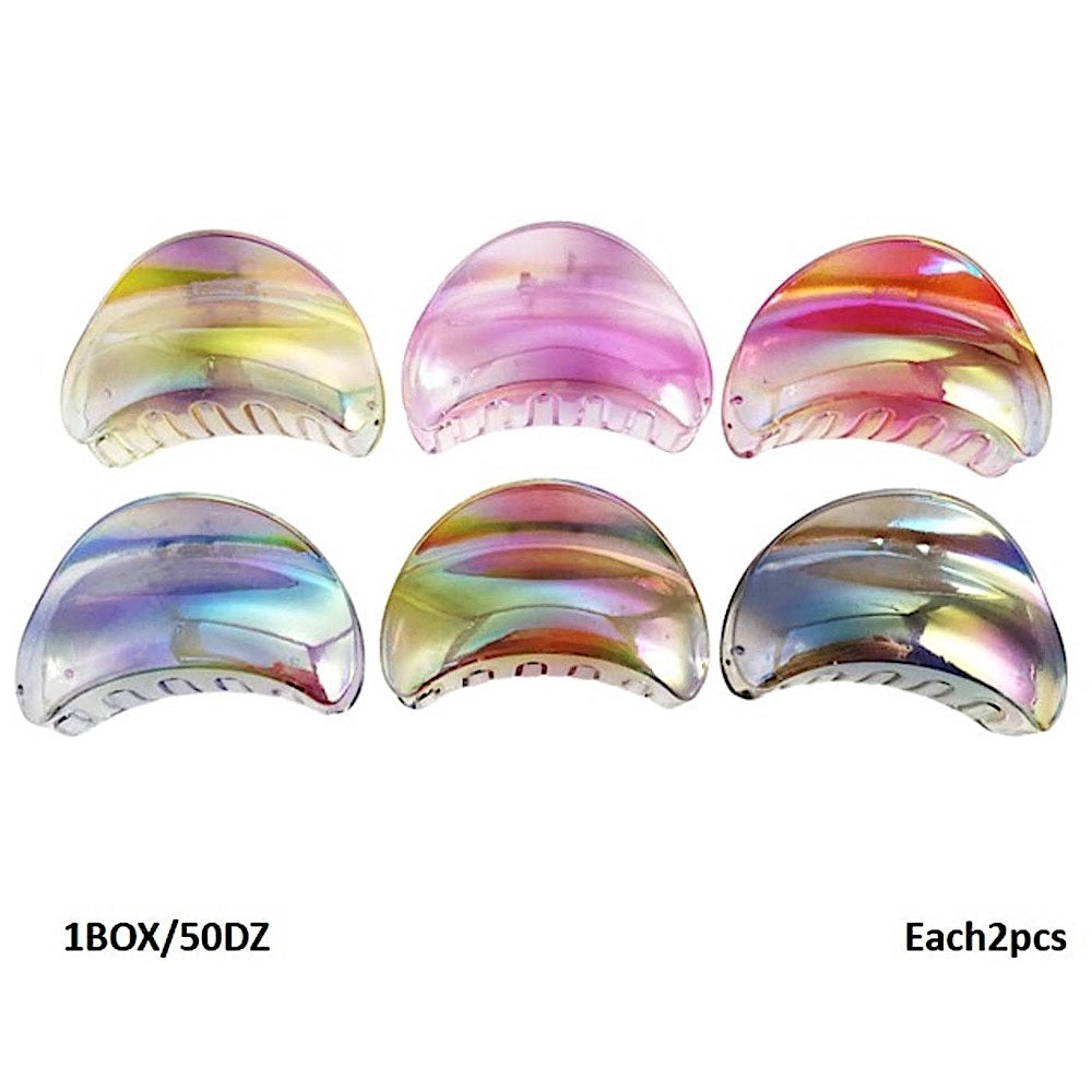 Iridescent Half Moon Claw Clip