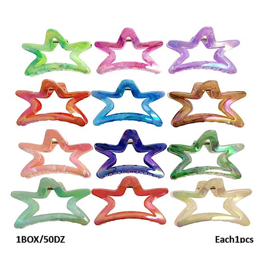 Iridescent Star Cutout Claw Clip