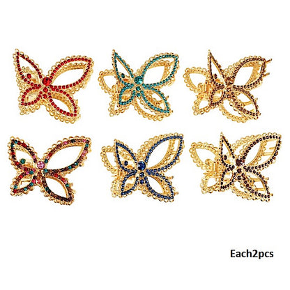 Rhinestone Butterfly Claw Clip