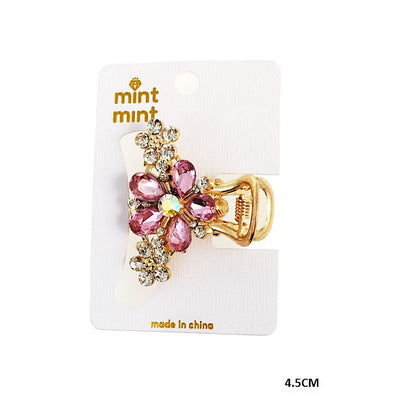 Rhinestone Flower Claw Clip