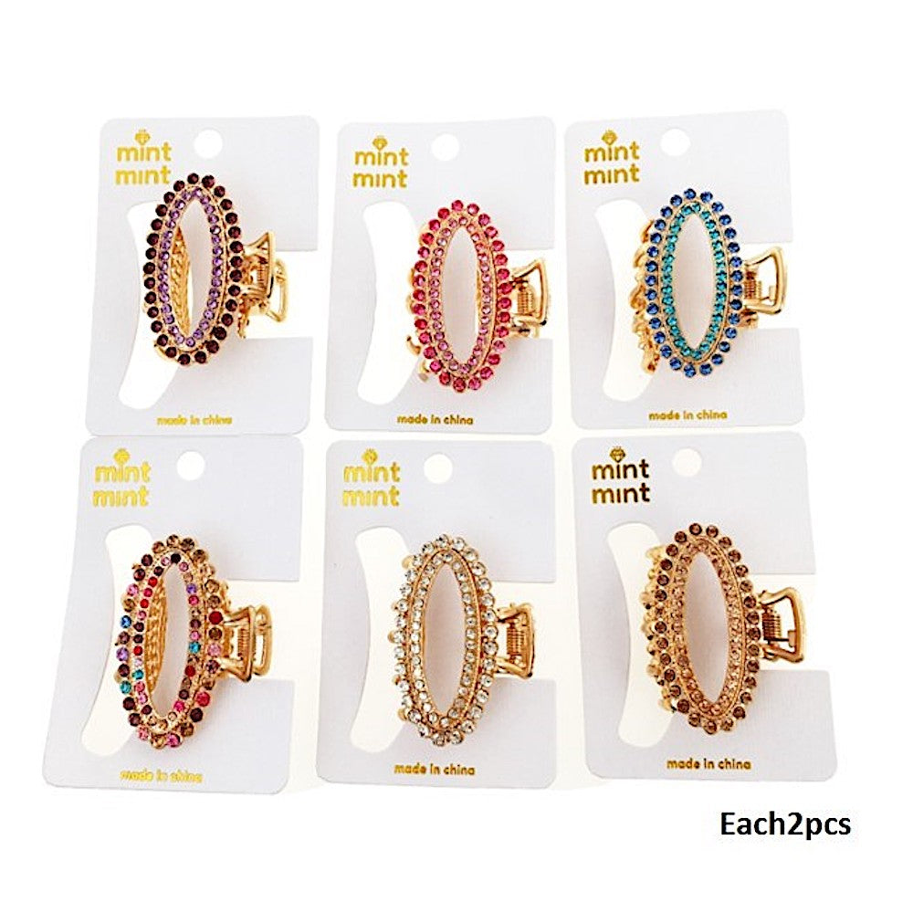 Rhinestone Oval Claw Clip
