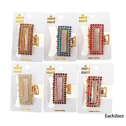 Rhinestone Rectangle Claw Clip