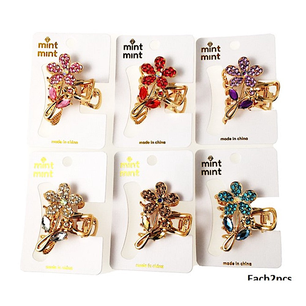 Rhinestone Flower Bouquet Claw Clip