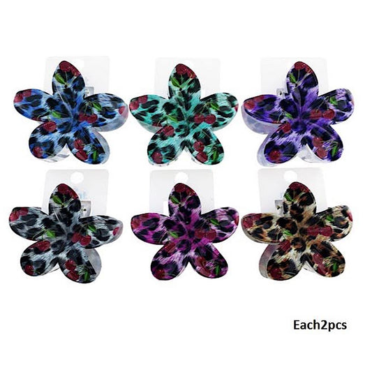 Animal Print Cherry Claw Clip