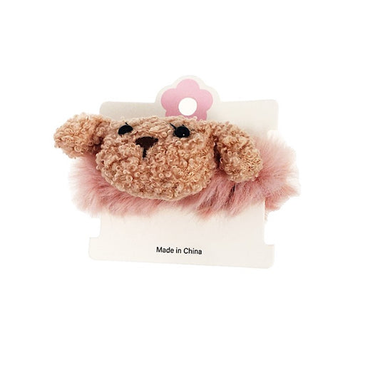 Fuzzy Puppy Faux Fur Hair Tie
