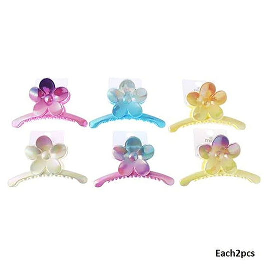 Iridescent Ombré Flower Claw Clip