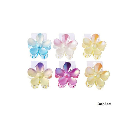 Iridescent Ombré Flower Claw Clip