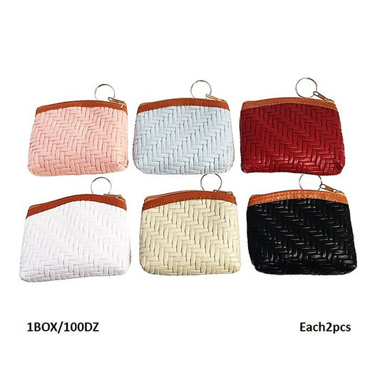 Chevron Stitched Coin Pouch