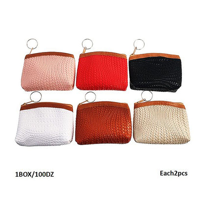 Herringbone Stitched Coin Pouch