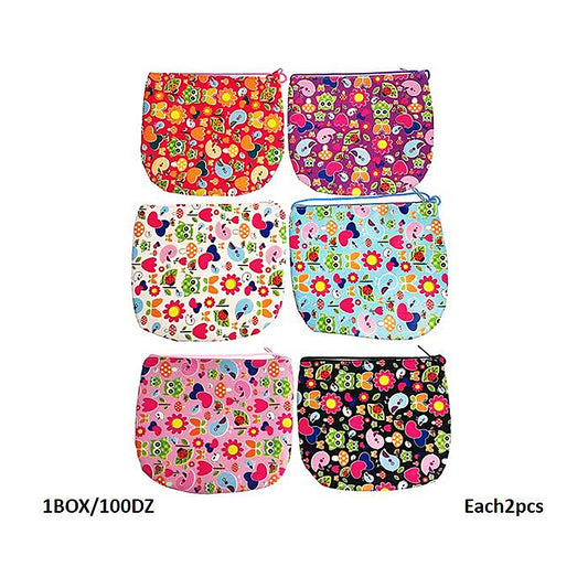 Colorful Owls & Birds Pattern Coin Pouch