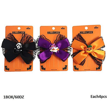 Halloween Lace Hair Bow Clip