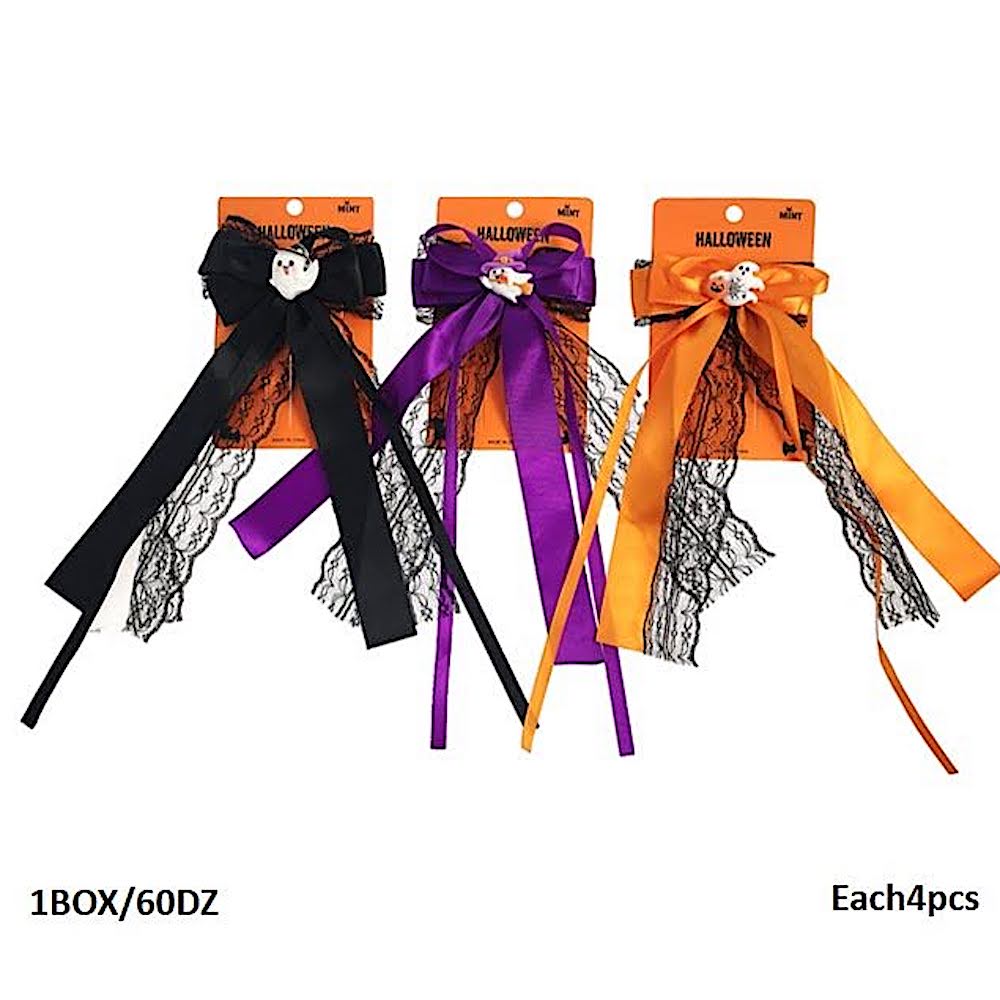 Halloween Ghost Lace Hair Bow Clip