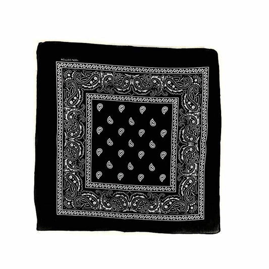 GYH3678BK - 100% Cotton Black Bandana