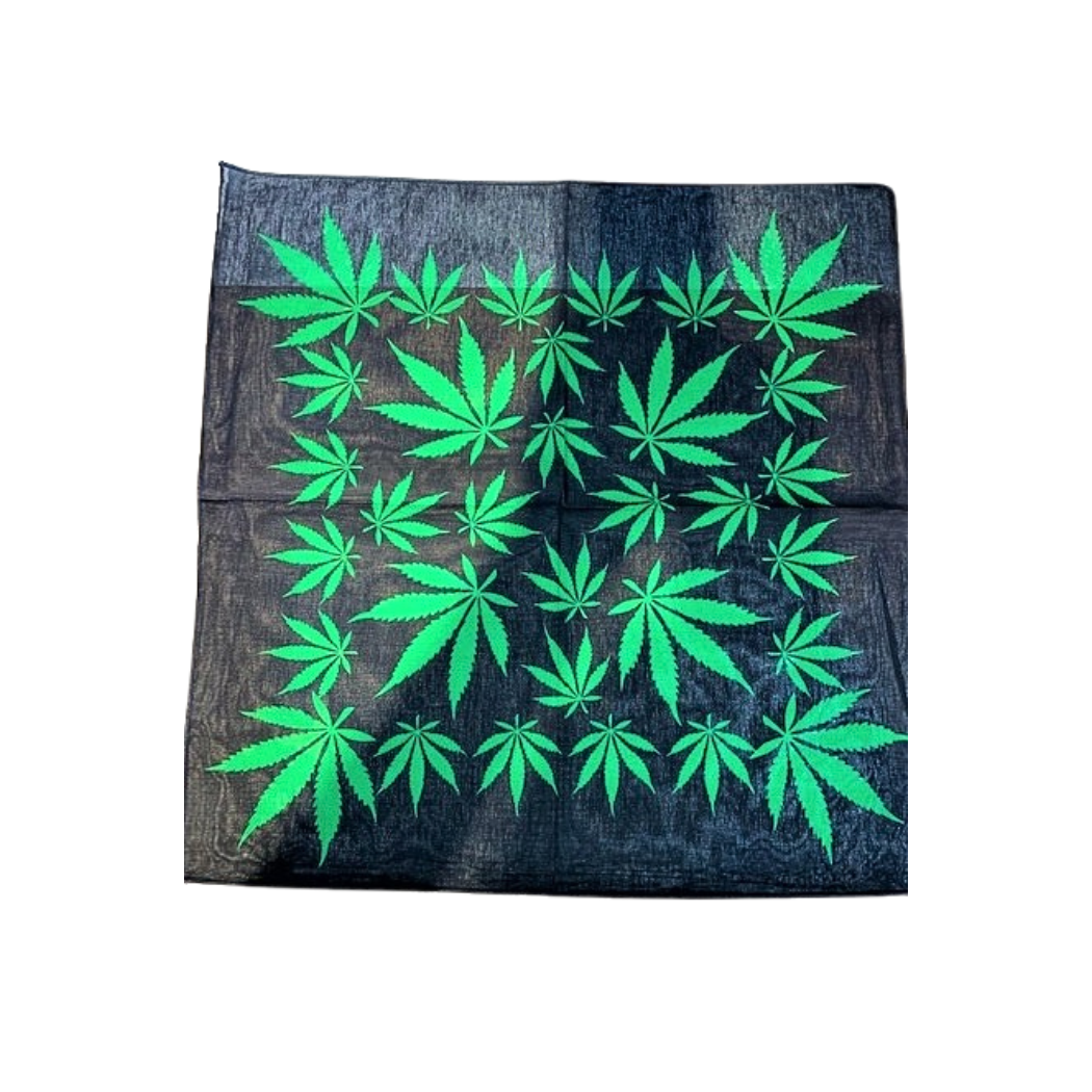 GYH3678LF-2 - 100% Cotton Marijuana Leaf Bandana