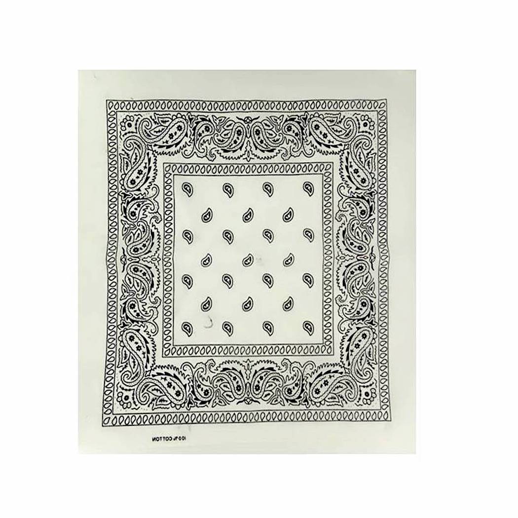 GYH3678WH - 100% Cotton White Bandana