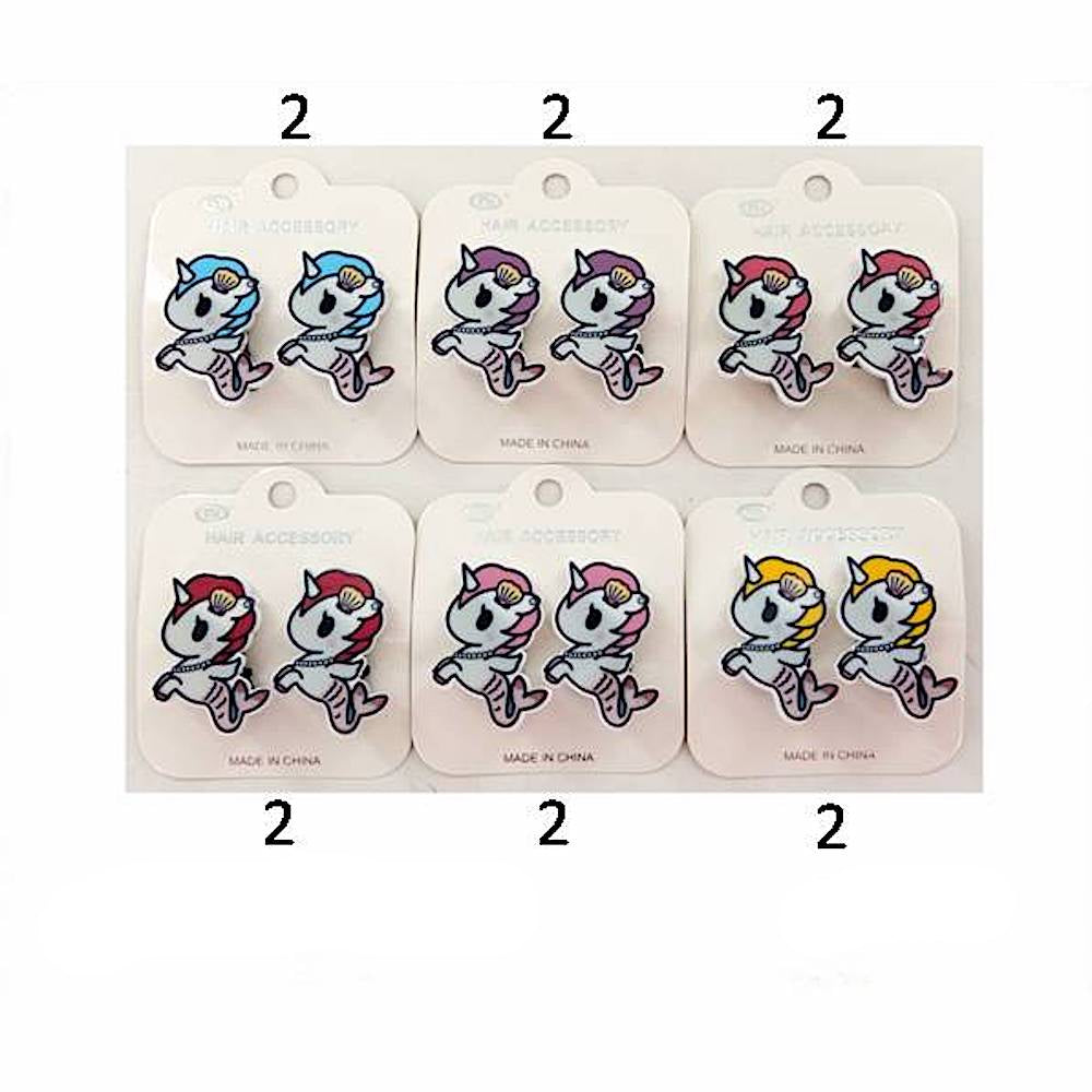 Kawaii Mermaid Unicorn Hair Clip Set