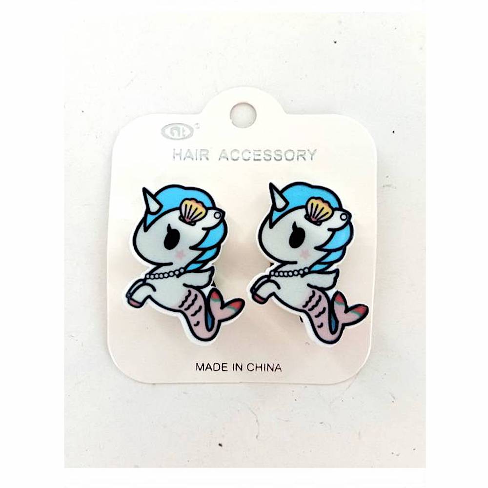 Kawaii Mermaid Unicorn Hair Clip Set