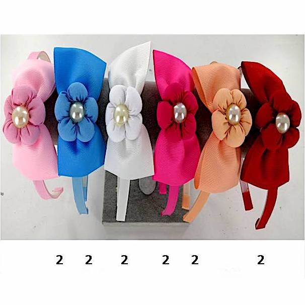 GYH6982 - Pearl Flower & Bow Headband