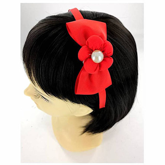 GYH6982 - Pearl Flower & Bow Headband