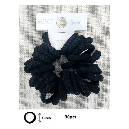 GYH8147BW - Nylon Hair Tie 30 Pce Set