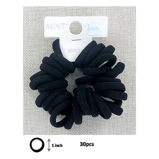 GYH8147BW - Nylon Hair Tie 30 Pce Set