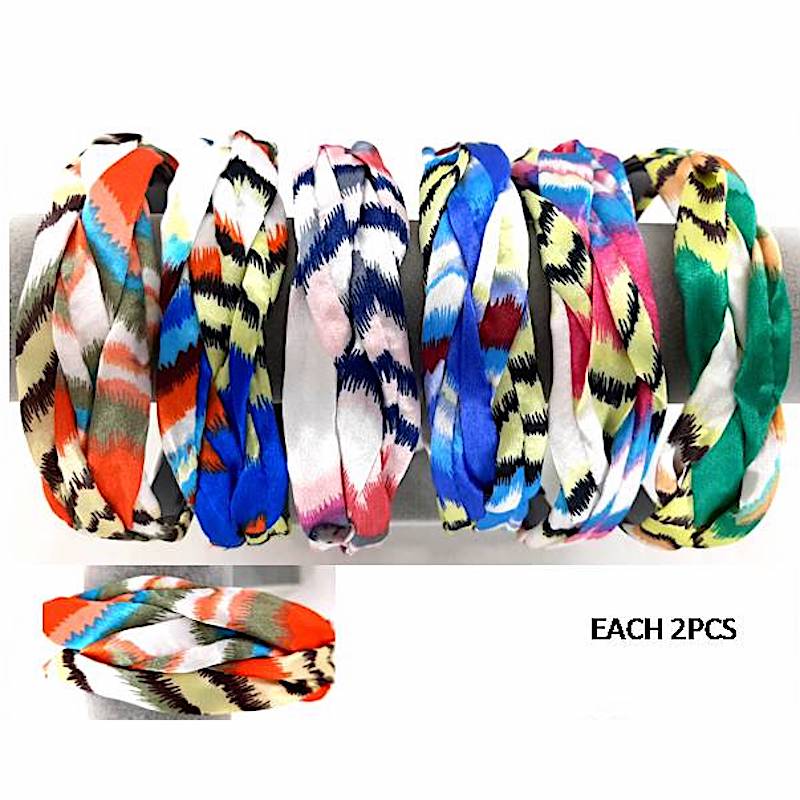 GYH8636 - Braided Abstract Print Headband