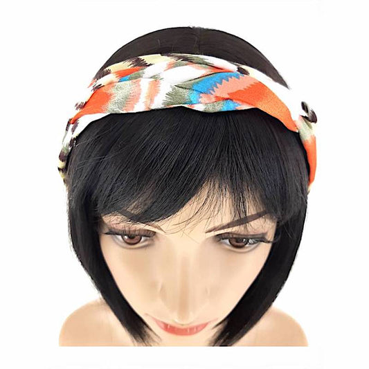 GYH8636 - Braided Abstract Print Headband