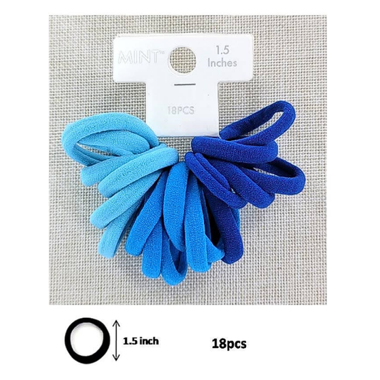 GYH8887BL - Seamless Nylon Hair Tie 18 Pce Set