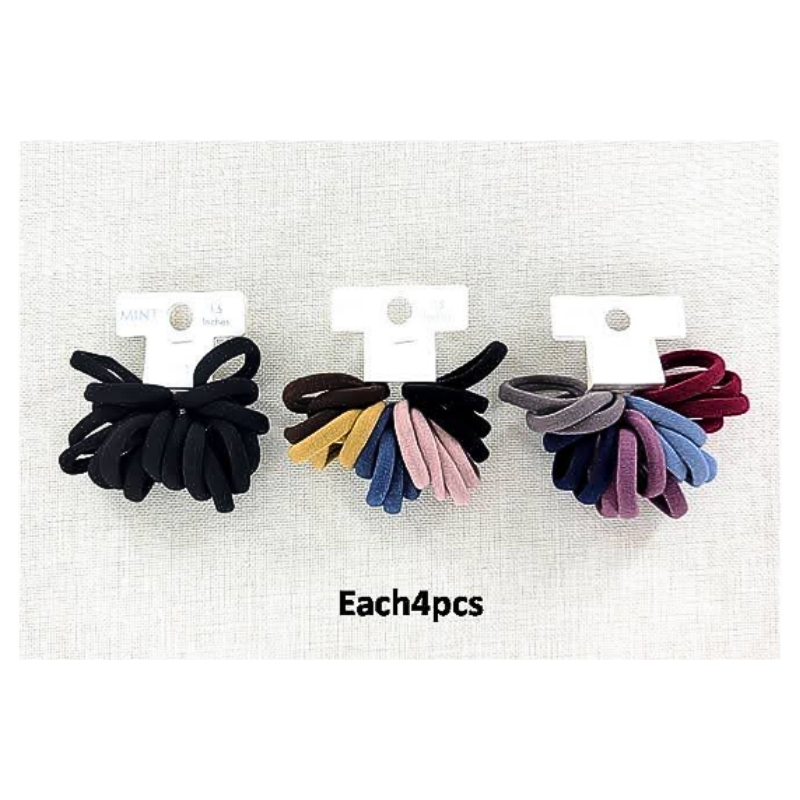 GYH8887DW - Color Nylon Hair Tie 18 Pce Set