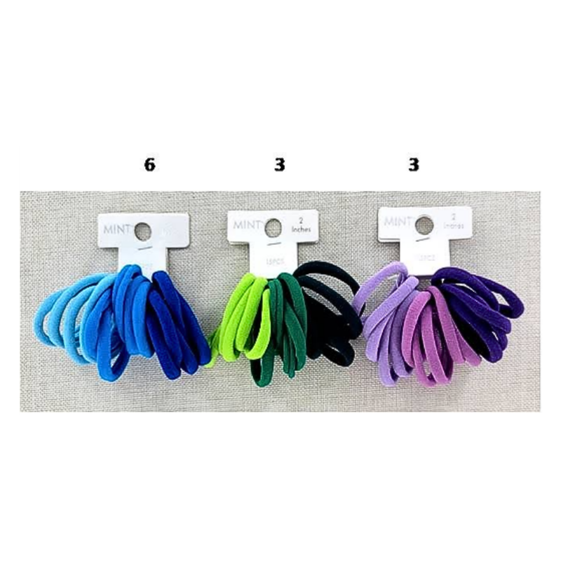 GYH8896BL - Seamless Nylon Hair Tie 15 Pce Set