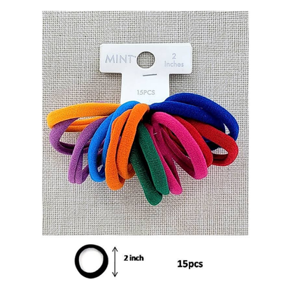 GYH8896BT - Seamless Nylon Hair Tie 15 Pce Set