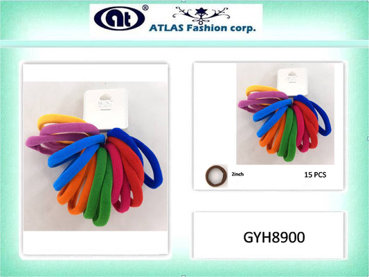 GYH8900 - Seamless Nylon Hair Tie 15 Pce Set